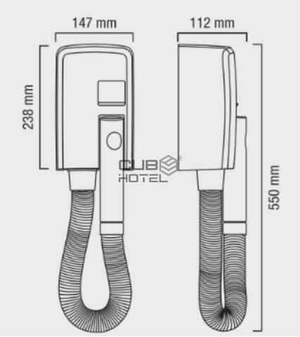 Wall-Mounted Hair Dryer with Hose and Socket Shaver VALERA